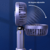 Portable Handheld Fan,LED Display, 3-in-1 Personal Small Fan for Handheld/Neck/Desk, 90 Foldable With Base, 5 Speed Lash Makeup Fan - Image 4